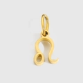 Pendentif signe zodiaque Lion doré au design rond évidé avec finition métal poli - Lion / Acier