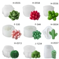 Various cactus and succulent silicone molds for DIY resin and handmade wax candles - Succulent Cactus Mix