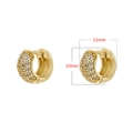 18K gold plated huggie earrings with white cubic zirconia measuring 11mm by 10mm - VE1457 (10mmx11mm) / Gold