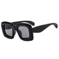 Gafas de sol cuadradas negras para niños con lentes grises de protección solar - Montura Negra Lente Gris
