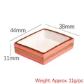 Pink and white resin miniature dollhouse tray variant with dimensions 44mm x 38mm - Pink Gold Border Bento Box