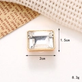 Golden rectangle crystal charm for shoes with size specs 1.5cm x 2cm and weight 8.3g - C265 15*20 Clear Square Gemstone