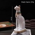 Medium white resin Egyptian Bastet cat statue with gold accents and 31cm height - 31x16x10cm / White Medium