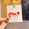 Grappige feloranje vraagteken haarklem gepresenteerd op een witte merkkaart voor styling - 12# Vraagteken