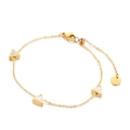 Pulsera triangular dorada con incrustaciones de nácar y cierre de langosta elegante - Dorado Con Concha