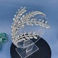 Silver bridal headband with marquise rhinestones in a delicate leaf design - DZ222 / Silver