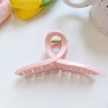 Elegant soft pink shark hair claw clip with glossy finish and durable metal spring - Pink Cross Claw Clip