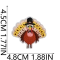 Detailed embroidery view of a cartoon turkey patch with 4.5cm by 4.8cm dimensions - Turkey With Green Glasses