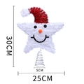 Plush snowman star Christmas tree topper with red sequin hat and silver metal base - Snowman Tree Topper (Standard)