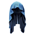 Blue cooling hooded towel with mesh fabric and white snap buttons for gym and sports - Button Shawl Style / 63*30CM / Sky Blue