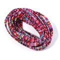 Close-up of 5mm flat colorful braided cotton rope with ethnic patterns for DIY crafts - 5mm/5 Yards / Red Mixed #1