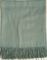 Soft sage green pashmina shawl with tassel fringe detail in a solid knit texture - Bean Green