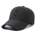 Dunkelgraue Baseballkappe für Herren mit SPORT-Lederpatch und FASHION-Schirm - Verstellbar / Grau