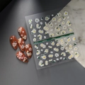 3D-geprägte Kirschblüten-Nagelaufkleber mit Sakura- und Gänseblümchen-Blumendesigns - Weiße Sakura-Serie (CO-128)