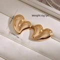 Exaggerated 18K gold plated heart stud earrings with 2.2cm size and weight details - 2.2x2.6cm / Gold Heart