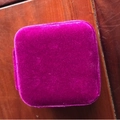 Portable rose purple velvet jewelry box for earrings and rings with rounded corners - Metal Zipper Style / Rose Red