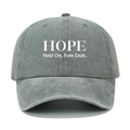 Berretto da baseball unisex in cotone lavato grigio con stampa HOPE motivazionale - Grigio