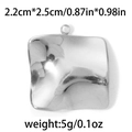 Pendentif géométrique irrégulier en acier inoxydable argenté avec mesures et poids - Carré Irrégulier / Argent