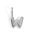 Polished silver bubble letter W pendant charm, 14K plated jewelry accessory for DIY - Letter W / Silver