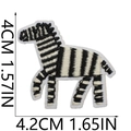 Detailed close-up of zebra embroidery patch with size measurements 4.2cm x 4.0cm - No.14 Zebra