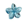 Pince à cheveux fleur bleu clair avec finition métallique brillante et miroir - Bleu