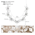 Détails du bandeau de mariée avec perles et strass incluant dimensions et poids net - Style Argenté (HS-J6933S)