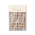 3D embossed Christmas nail stickers featuring gingerbread man, snowflakes, and festive trees - Christmas Gingerbread Man and Snowflake Embossed (MS15)