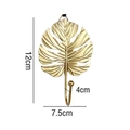 Matte goldene Monstera-Blatt Wandhaken aus Metall, 12cm hoch und 7.5cm breit, Deko-Haken - 12x7.5cm / Gold D (Monstera)