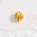 Singola perla dorata in argento S925 con texture diagonale per creazione gioielli fai da te - Piccolo (2.5x3mm) / Oro