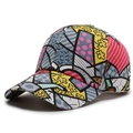 Unisex-Baseballkappe mit bunten Graffiti-Mustern und abstrakten geometrischen Blumendrucken - Verstellbar / Grau Cartoon