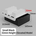 Under-desk black and white double-layer storage drawer, 213x185x70mm compact organizer - Matte Black / 32mm Riser / Small