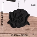 Black rose embroidered patch 10.4x8.5cm for clothing repair and DIY sewing projects - Large Rose (10.4x8.5cm)
