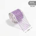 Purple sheer Christmas ribbon with silver glitter stripes, model ZD149, 6.3cm x 2m roll - 6.3CM Width x 2M Length / Purple