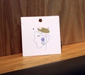 Minimalist white jewelry display card featuring abstract line art and geometric face design - 8*8cm【JYXT-008】Earring Necklace Card