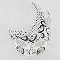 Detail of white Day of the Dead mask with black glitter patterns and sparkling rhinestones - 2025 Dark Flame Basic