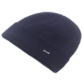 Bonnet en maille bleu marine pour hommes avec doublure polaire et étiquette sport - Réglable / Bleu marine