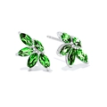Orecchini a fiore in argento S925 con pietre di zircone verde taglio marquise - Tono Argento Con Zirconia Verde
