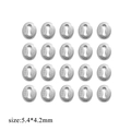 20pcs oval S925 sterling silver connector tags for bracelets, size 5.4x4.2mm - Button Style Engraved S925 / Steel