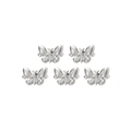 Set of five silver stainless steel butterfly pendants with detailed wing textures - Butterfly / Silver
