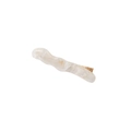 Barrette à cheveux avec motif marbre blanc en résine et pince dorée en métal - Transparent Bicolore (Forme de vague)
