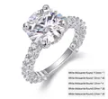 Luxe S925 zilveren ring met grote 11mm moissaniet en een elegante meerlaagse pavézetting - US Maat 9 / Moissanite (5ct+92 Stenen) (R15123)