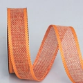Orange burlap decorative ribbon with scalloped edges for DIY Christmas wreaths and bows - 2.5cm Wide / Orange