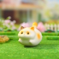Cute resin cat figurine ornament in white and orange spots for desktop decor - Calico Cat (1227-1)