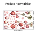 Vista macro de pegatinas navideñas con agujas de pino, bayas rojas y copos de nieve - 30*90CM*2PCS (xmas124)
