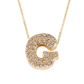 Golden 3D letter G necklace with zircon inlay on a minimalist fine metal chain - Letter G / Gold