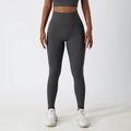 Dunkelgraue High-Waist Yoga-Hose und passendes Top-Set für das Fitnesstraining - S / Dunkelgrau
