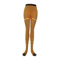 Collants rayés orange et noir pour accessoires de déguisement d'Halloween et Noël - Taille unique / Collants à rayures fines orange et noir