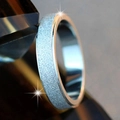 Titanium steel silver ring with matte finish and polished edges on dark surface - US 6 / Medium Version / Silver