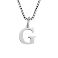 Minimalist stainless steel box chain necklace featuring a silver letter G pendant - G-Silver