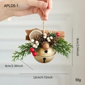 Golden Christmas bell variant with pine cones, red berries and cinnamon stick decor - Gold Cinnamon Pine Branch Bell